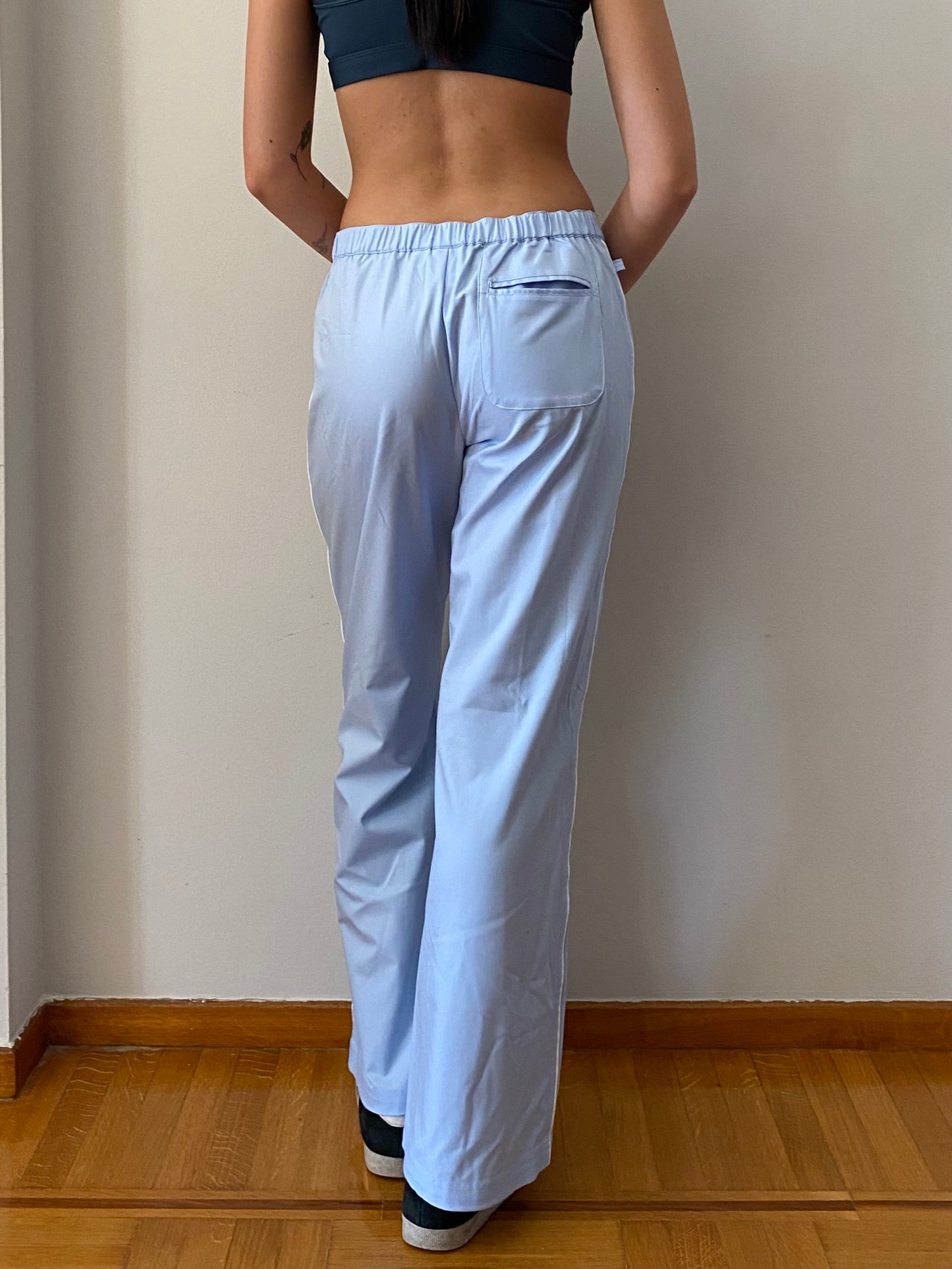 Sky blue adidas track pants