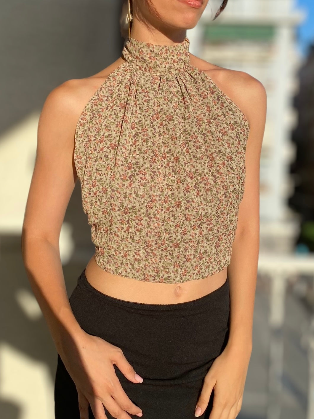 Romantic wrap back top