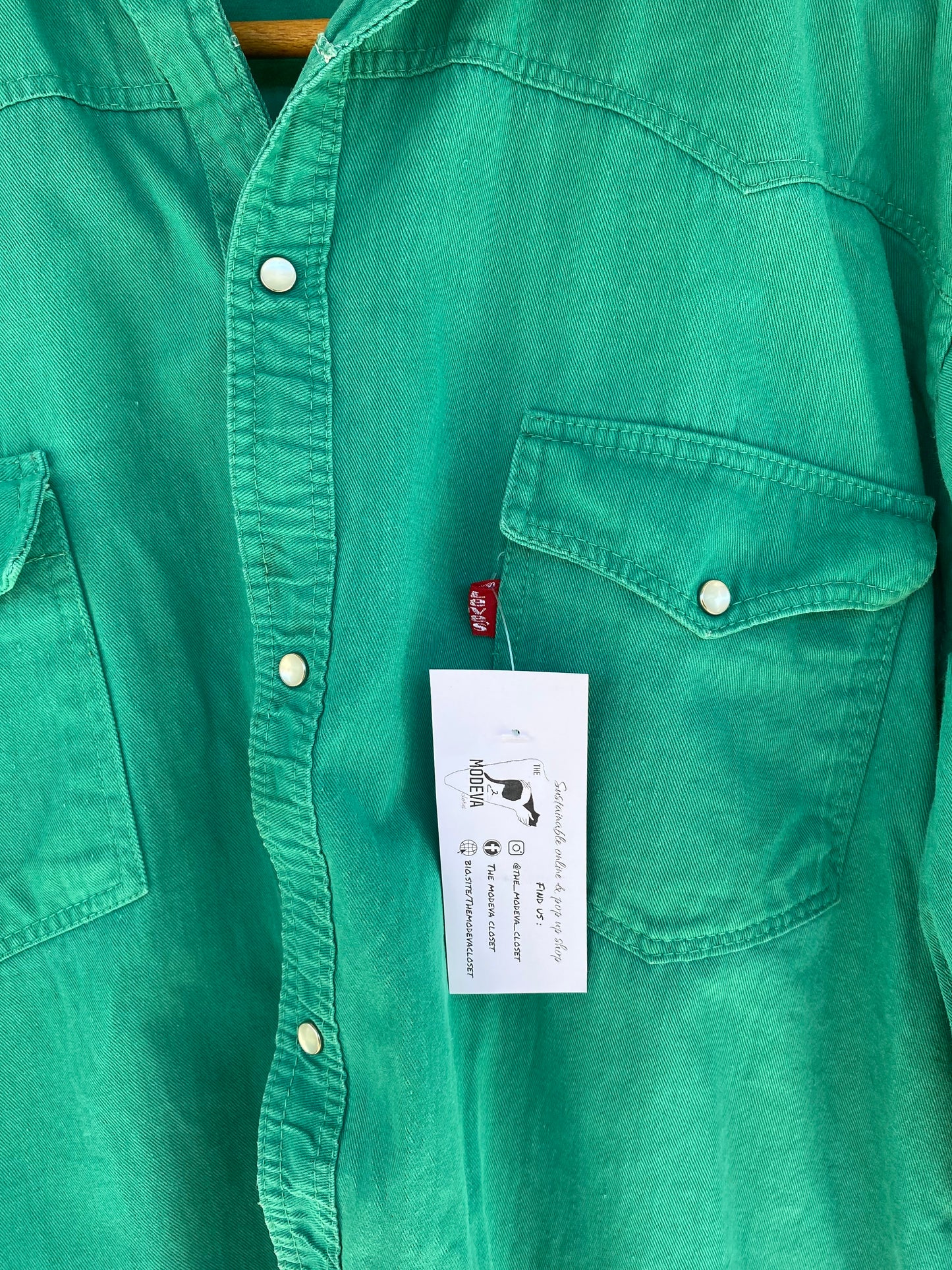 Green Levi’s shirt