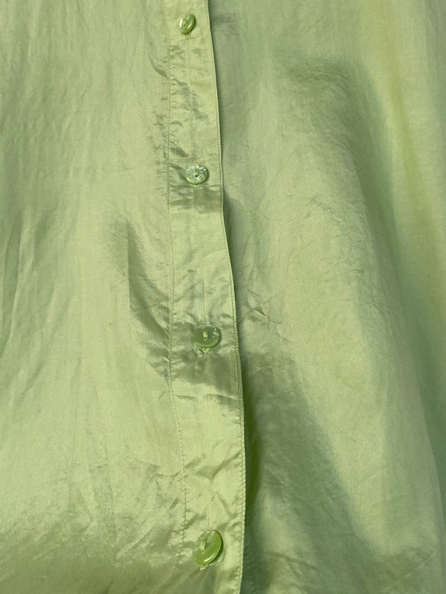 Green long silk shirt