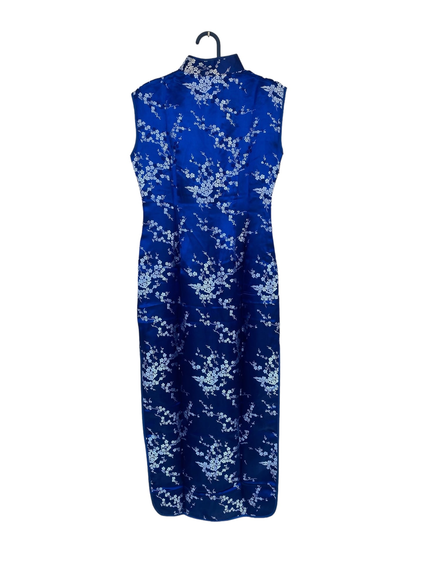 Dark blue Qipao silk long dress