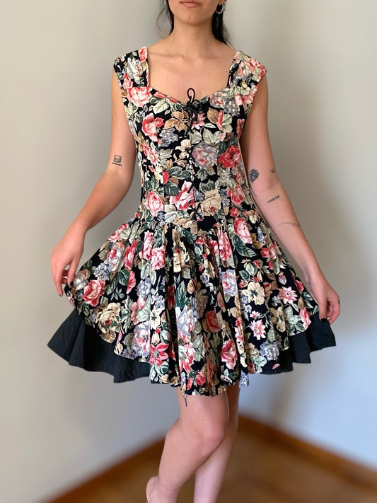 Vintage cottage-core corset dress