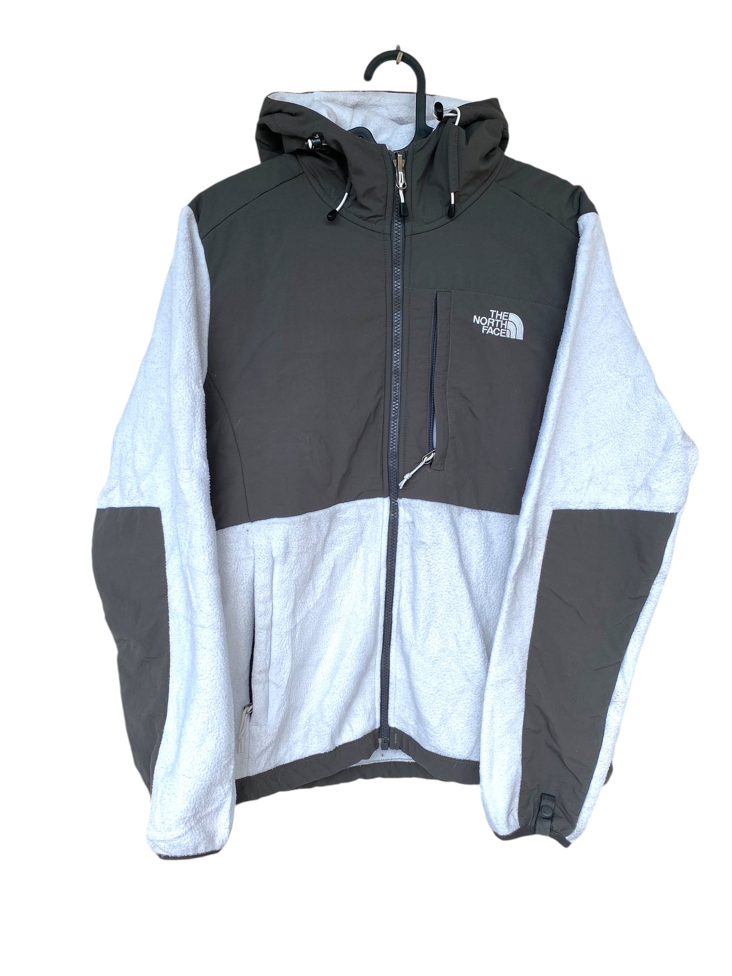 White-dark grey the North Face Denali fleece