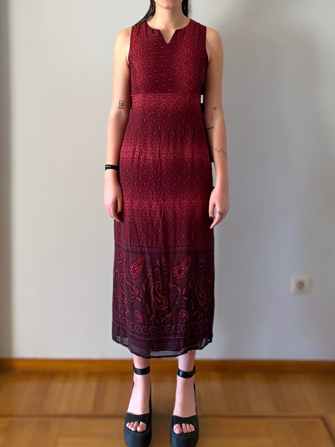 Burgundy vintage dress