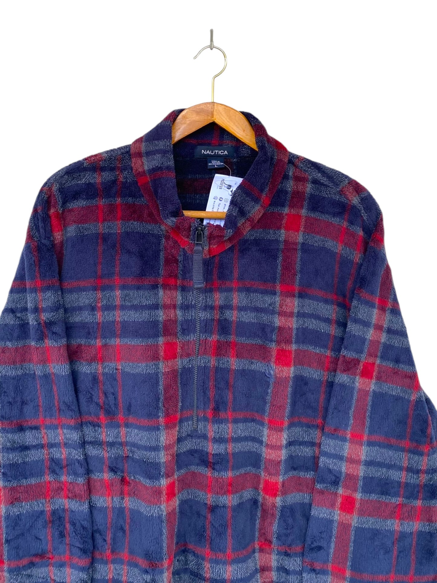 Nautica 90s checked fleece