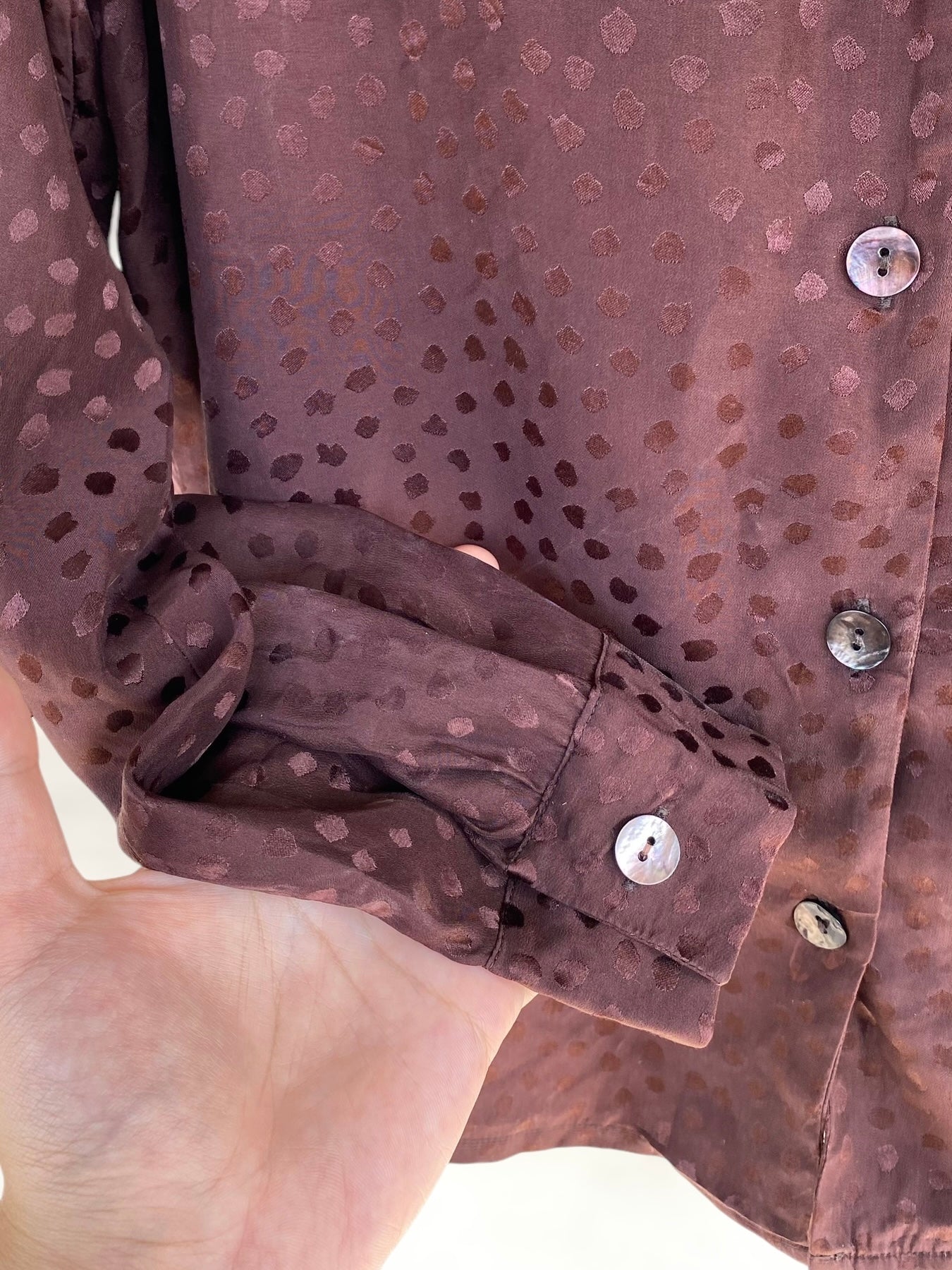 Vintage silk dotted shirt