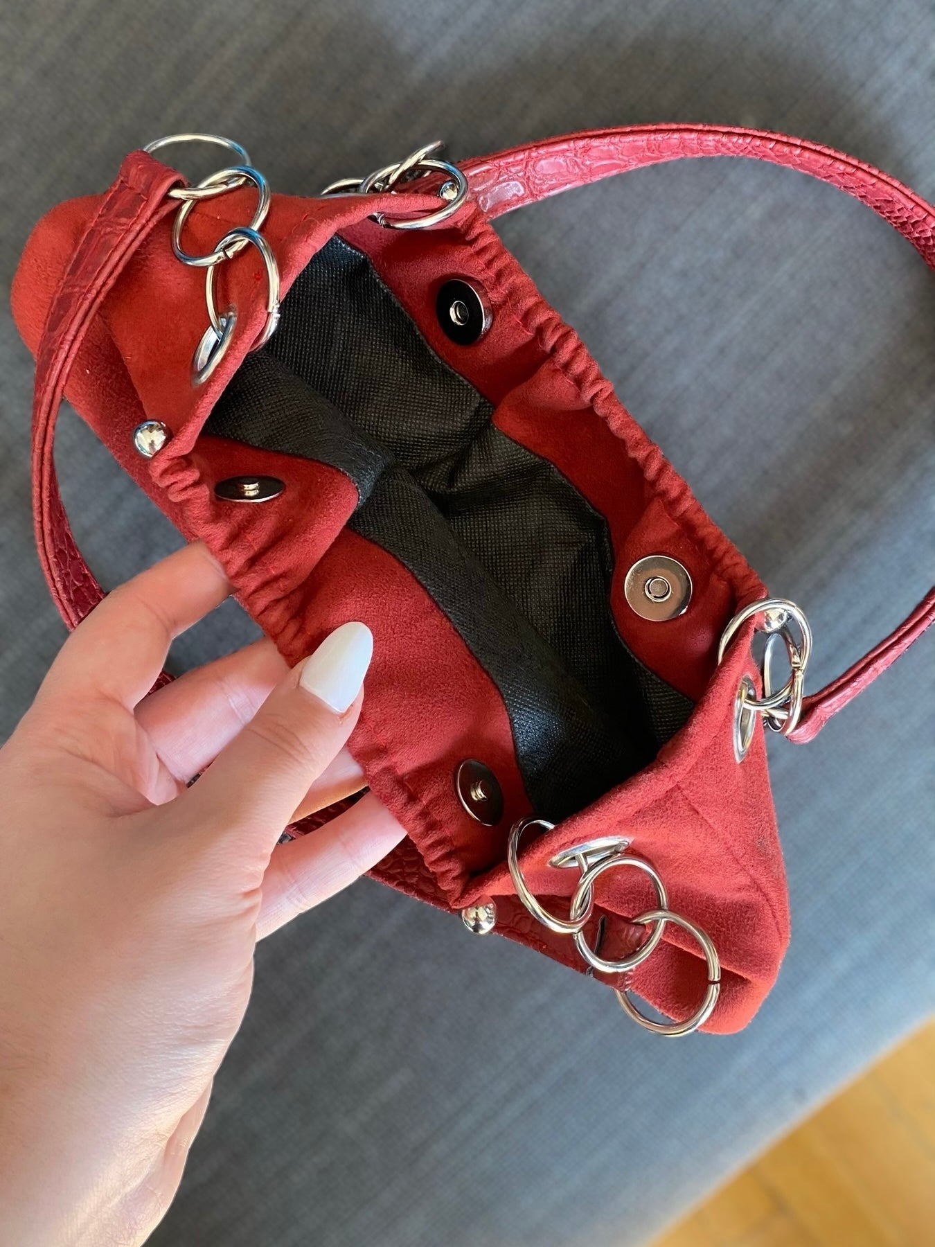 Red vintage pouch bag