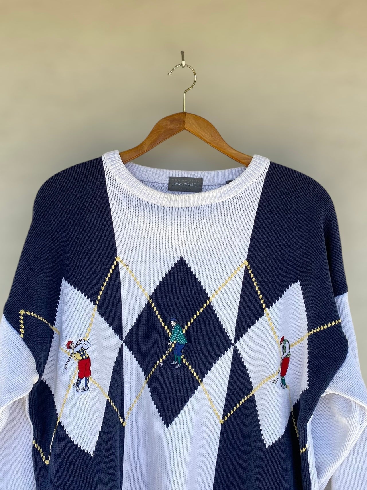 Vintage cotton “The golfers” pullover