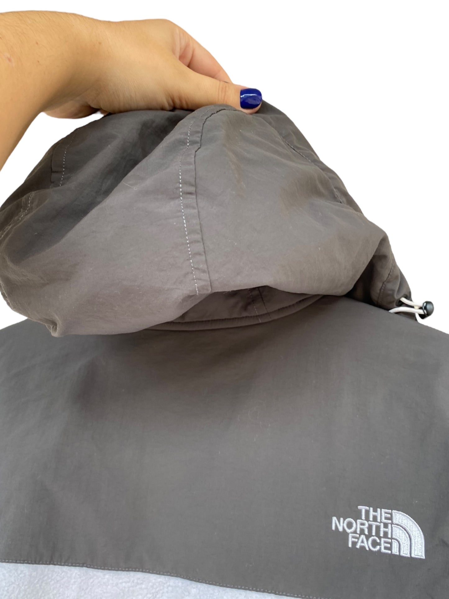 White-dark grey the North Face Denali fleece