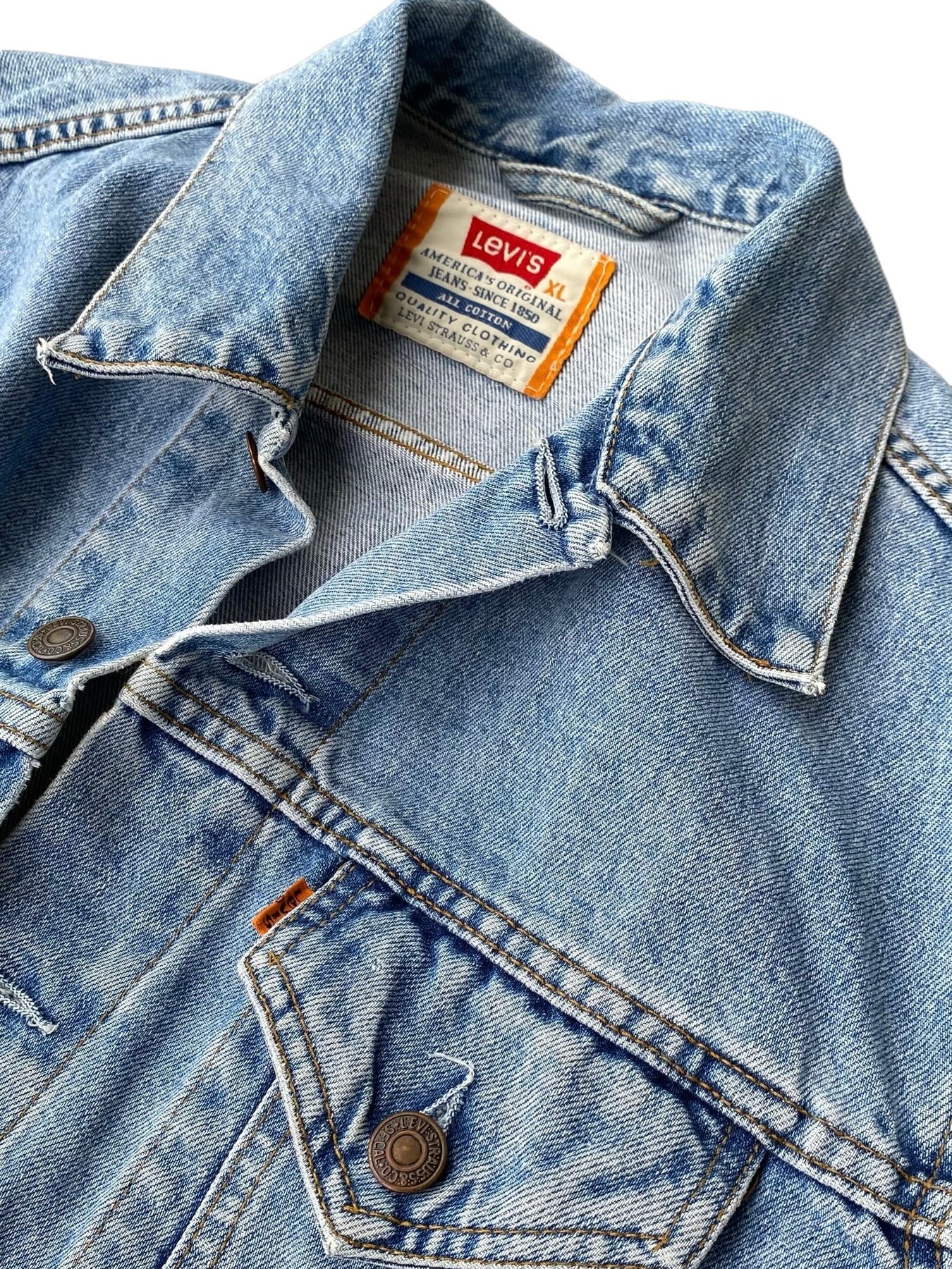 Collectible Orange tag Levi’s light wash jean jacket