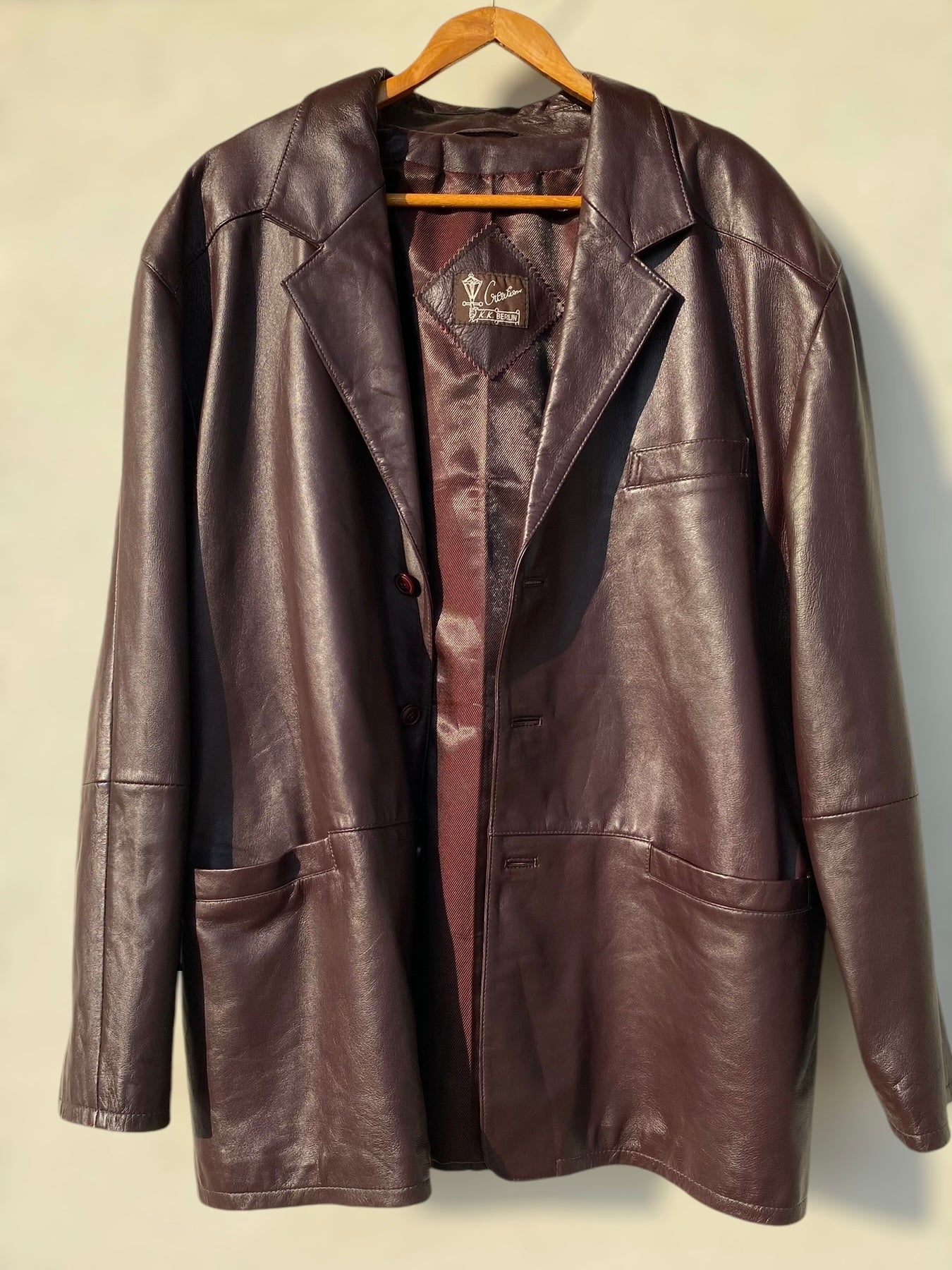 Vintage burgundy leather jacket