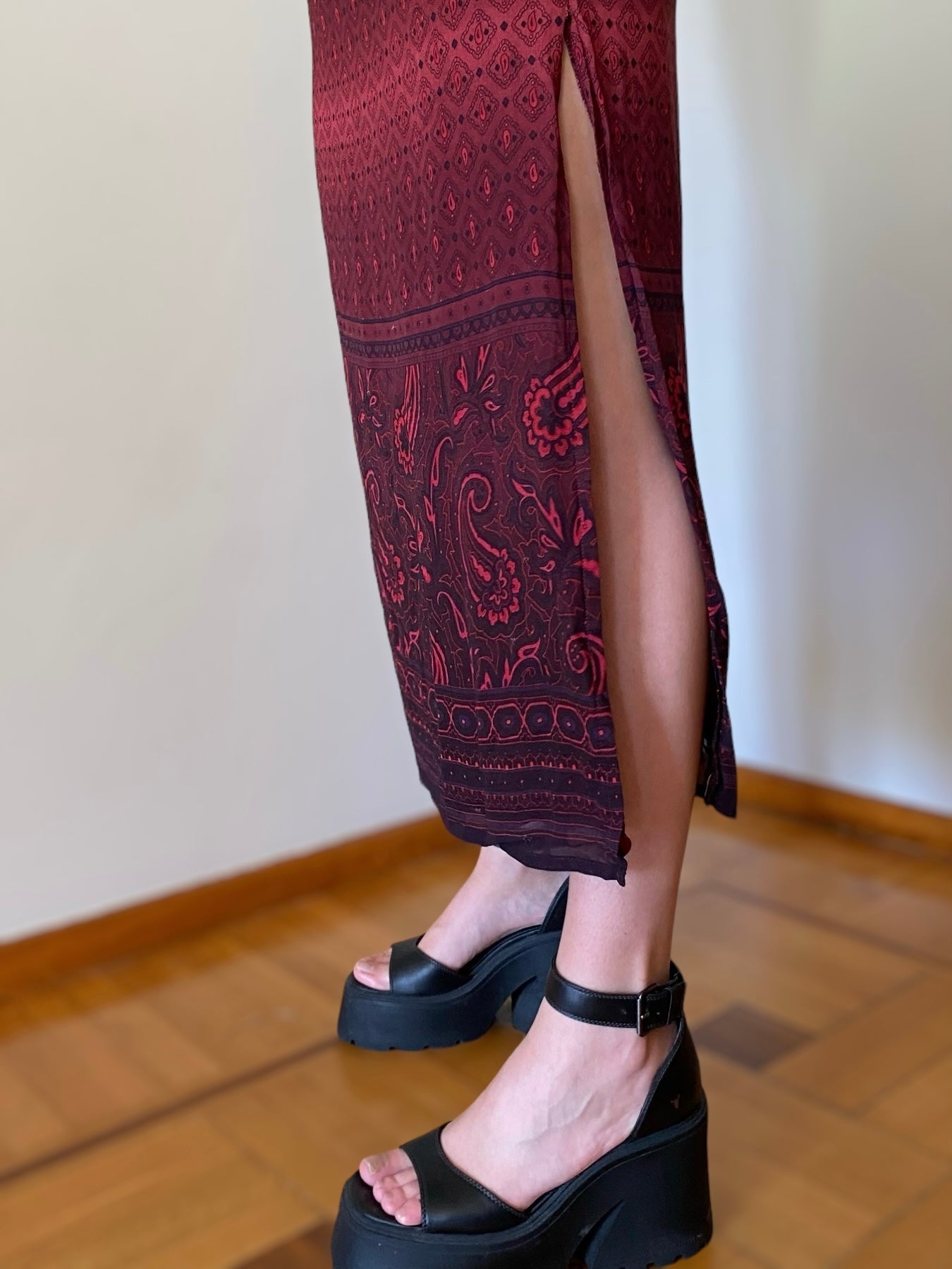 Burgundy vintage dress