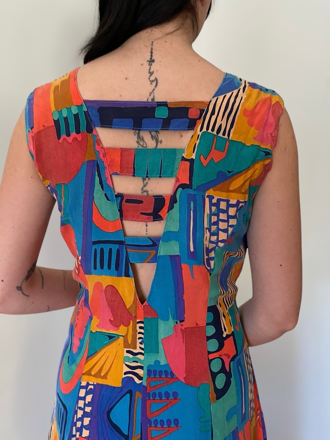 90s colourful dress