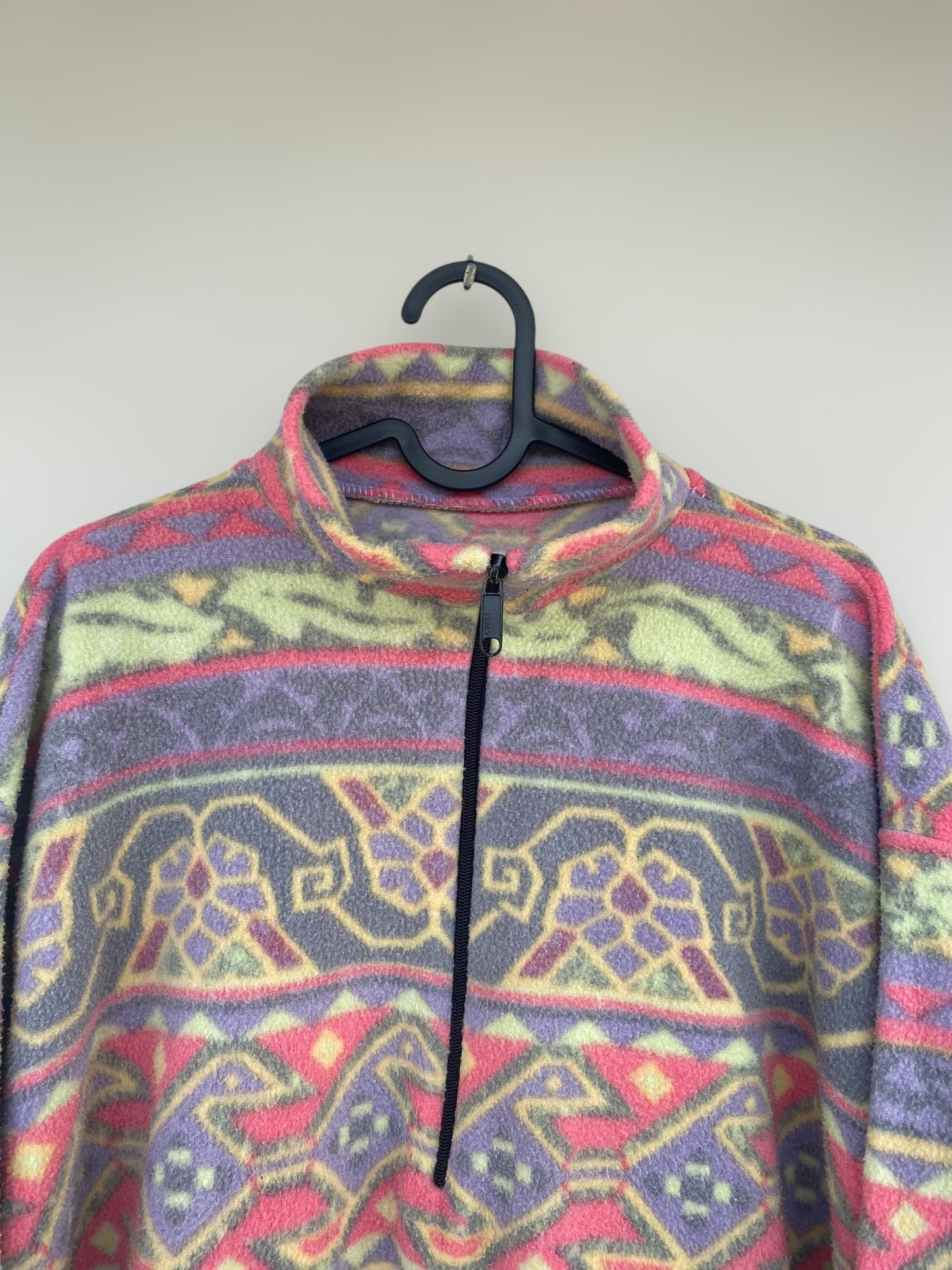 Colourful crazy vintage fleece