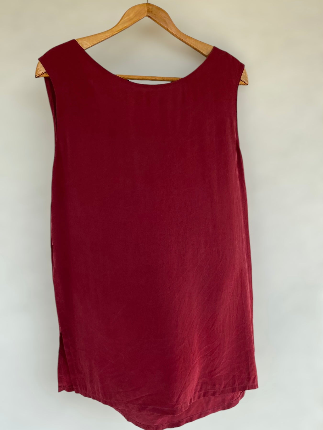 Bordeaux silk top with embroidered details