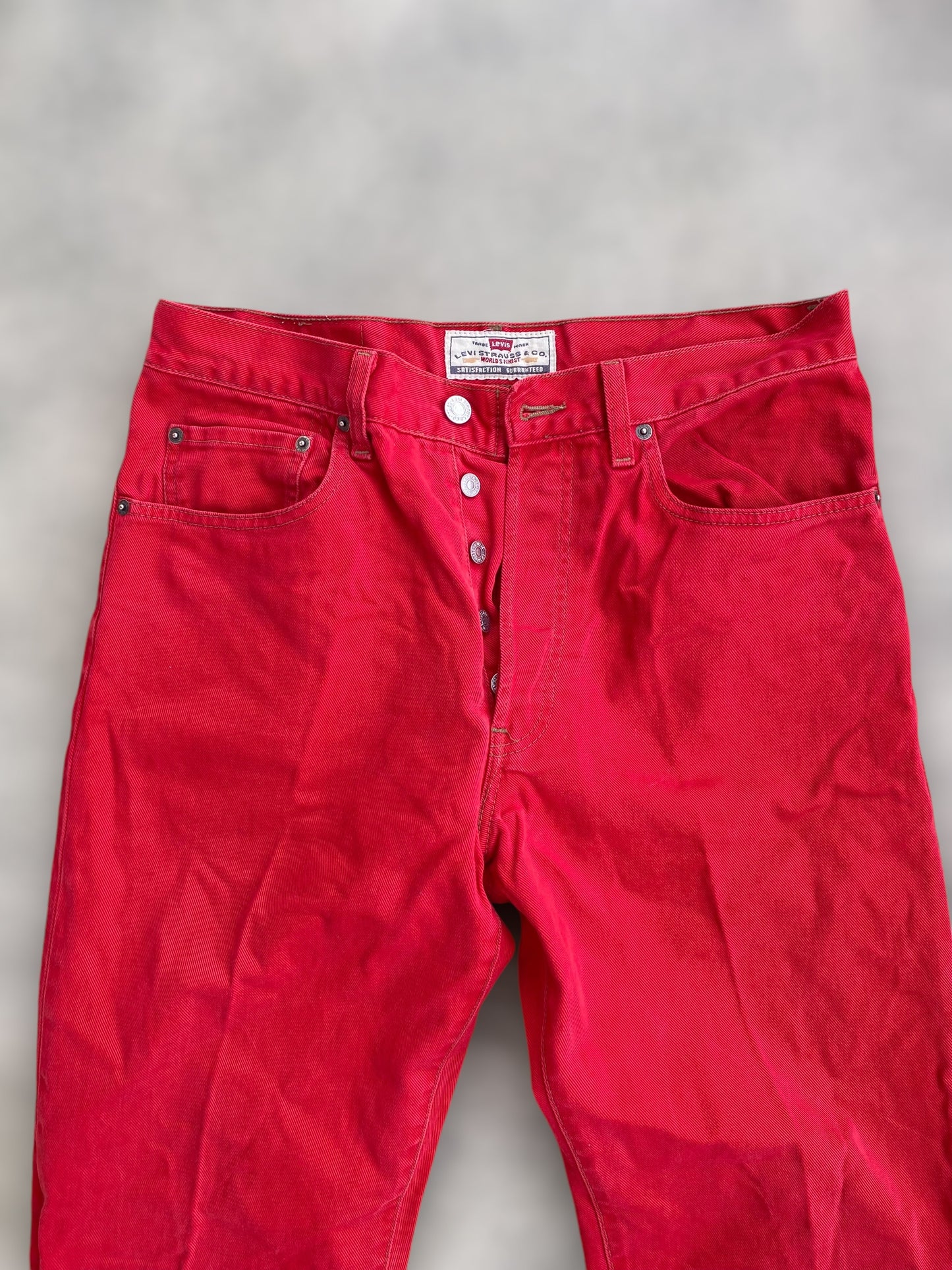 High waisted red Levi’s 451 (L)