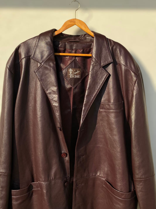 Vintage burgundy leather jacket