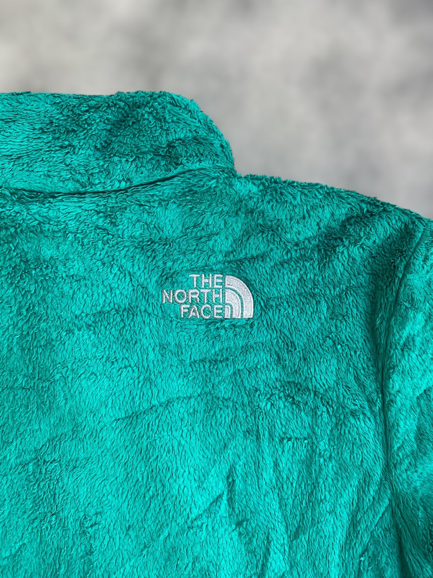 Emerald green The North Face furry fleece