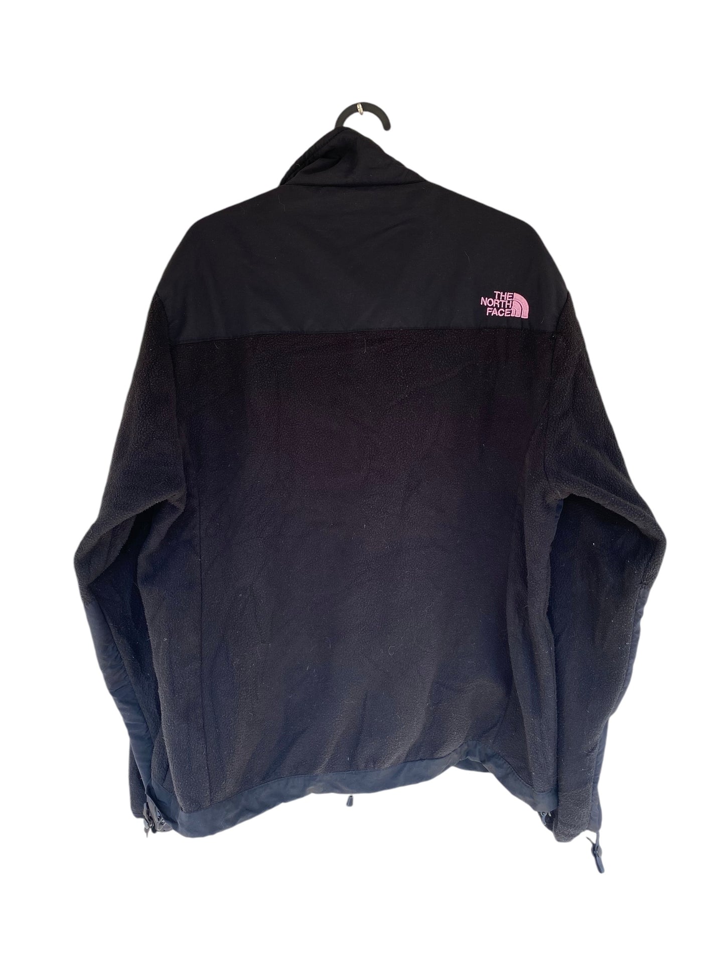 Black the North Face Denali fleece pink logo