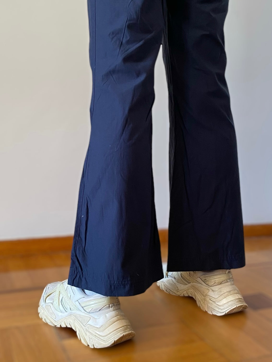 Rare Adidas flare track pants in dark blue