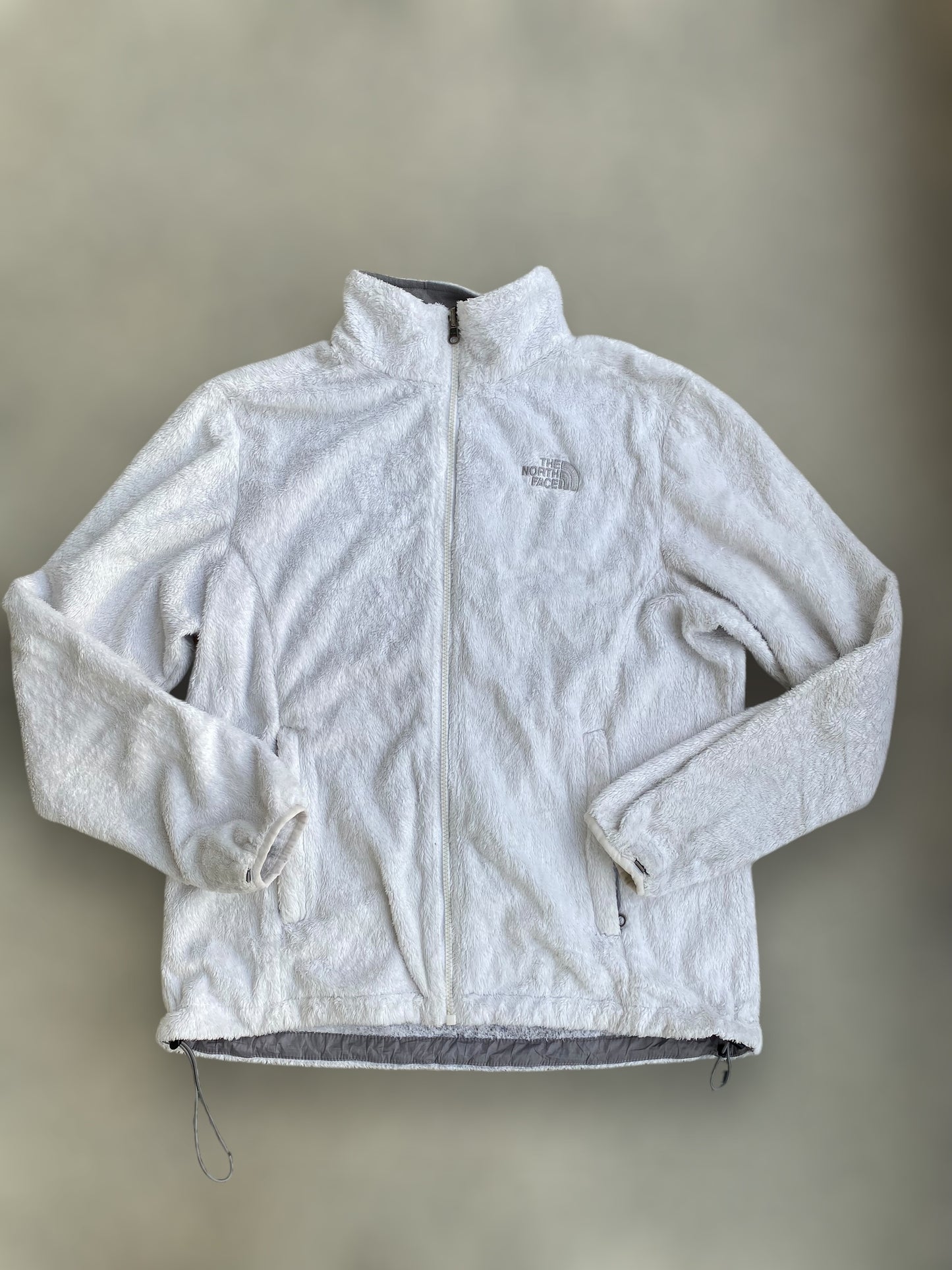 White The North Face furry fleece