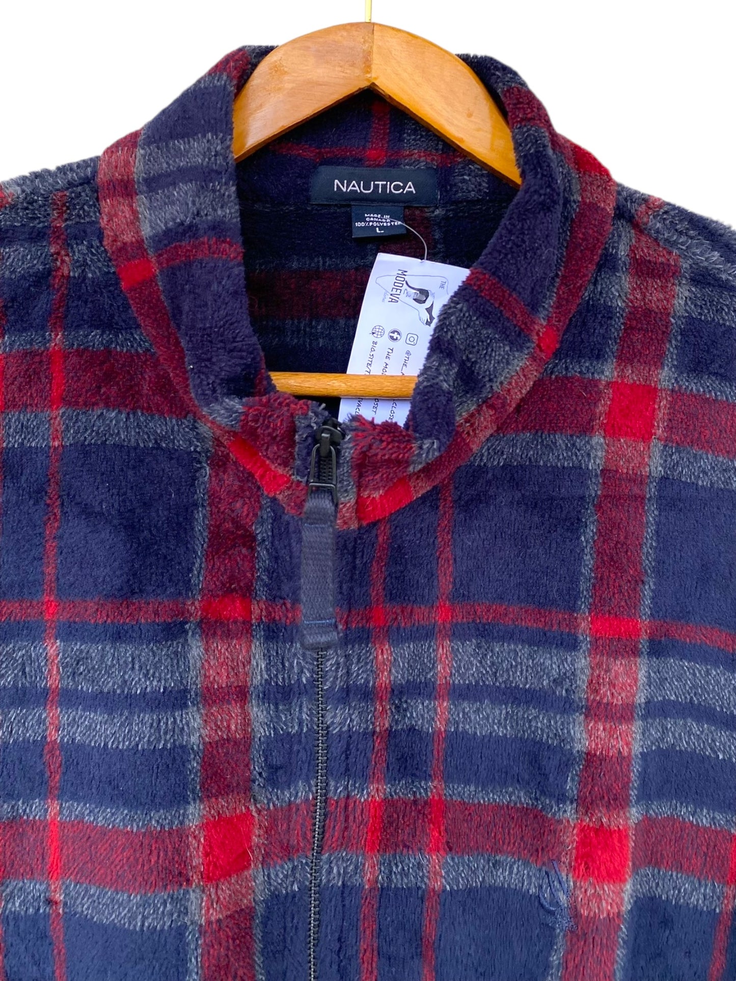 Nautica 90s checked fleece