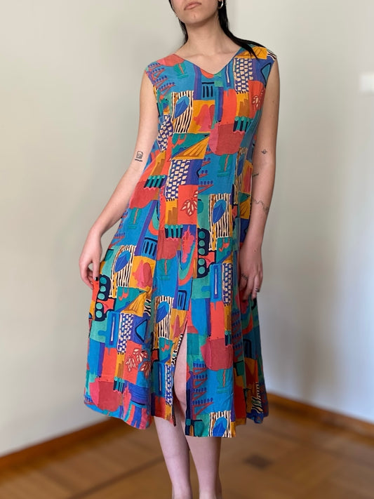 90s colourful dress