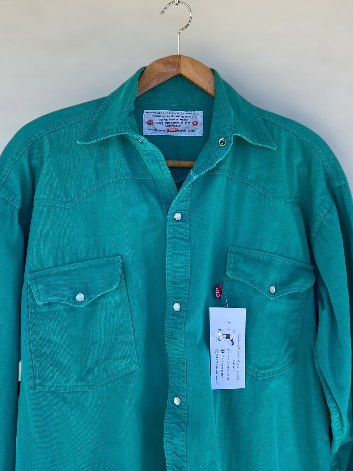 Green Levi’s shirt