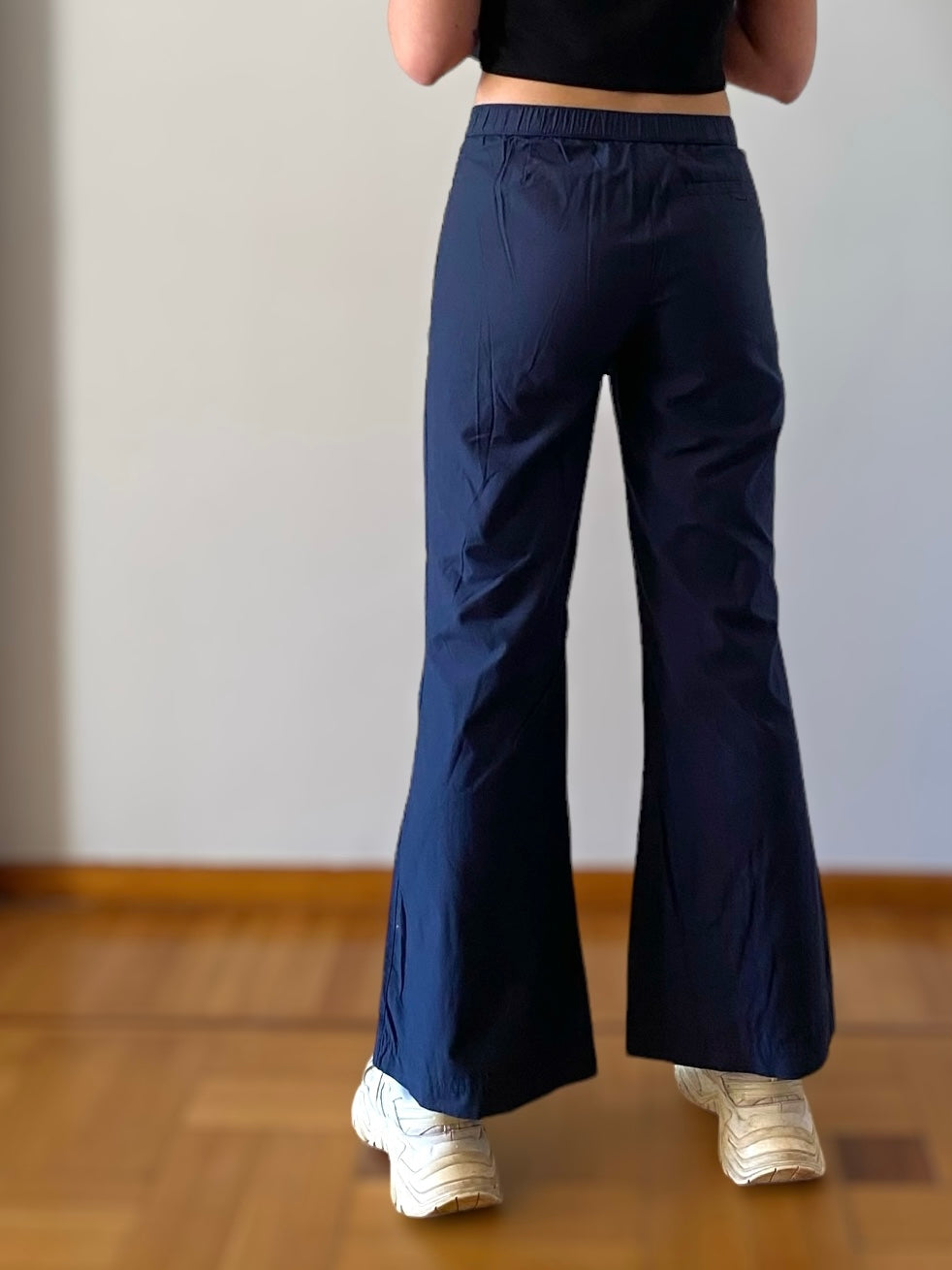 Rare Adidas flare track pants in dark blue